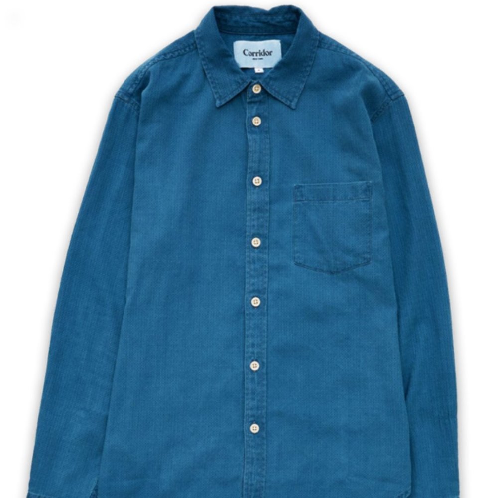 Corridor LS Dobby Shirt - Indigo - M
